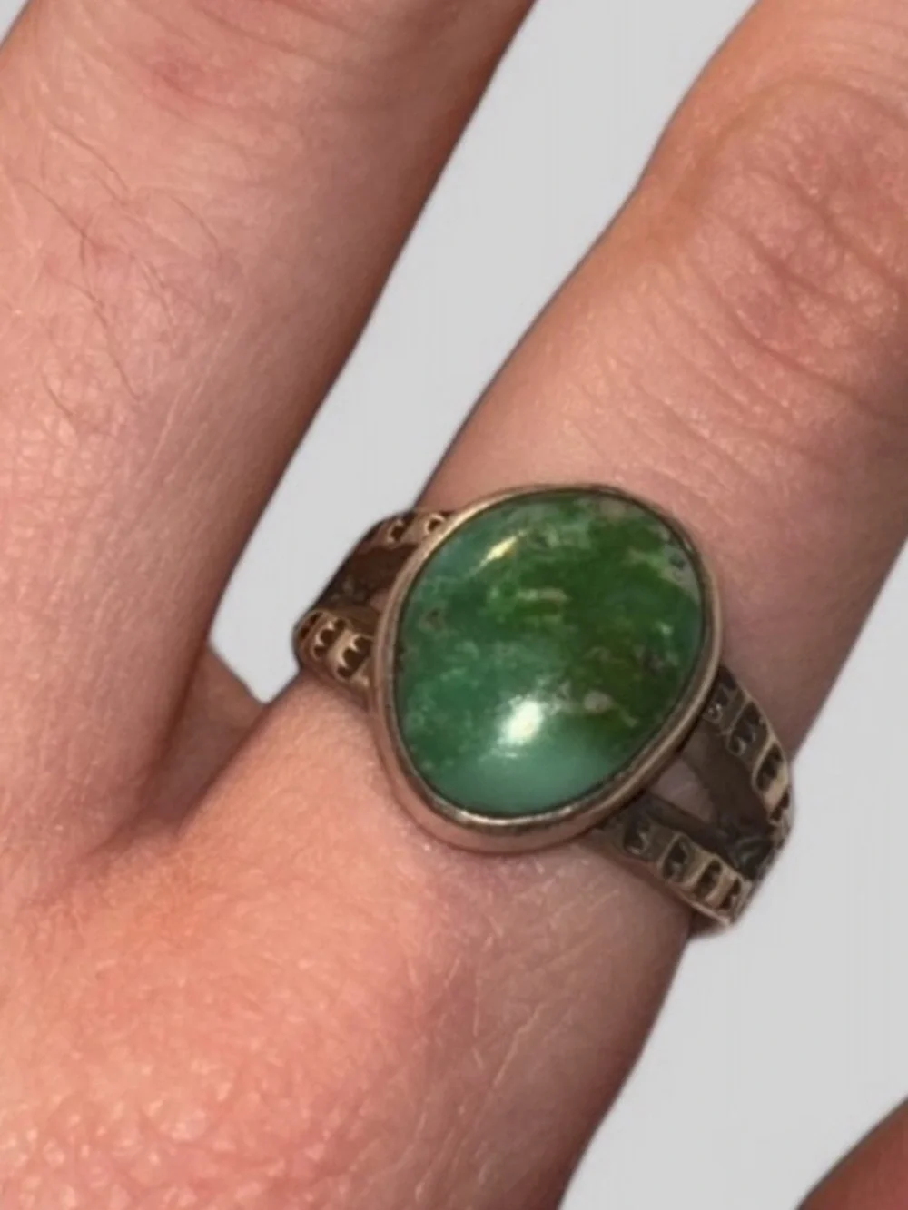 🎍{PRICE FIRM} DDR Single Stone Turquoise, Hallmarked Sterling Silver Ring